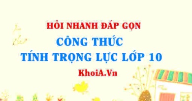 Công thức tính trọng lực? Vật lí 10